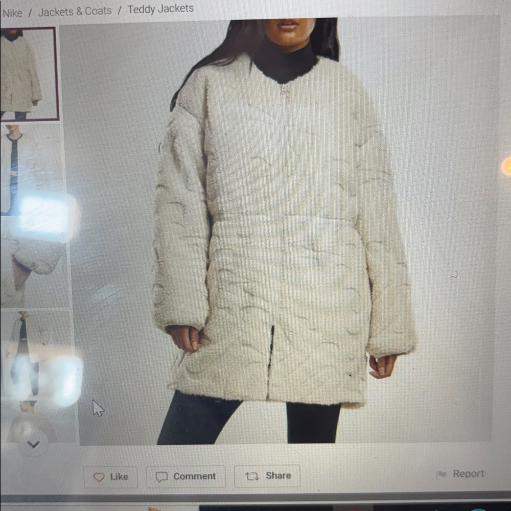 NWT Nike Sportswear Sherpa Loose Jacket Cream Women’s Medium
